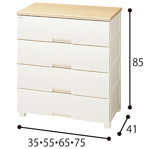 4段 B (幅35cm)・F (幅55cm)・N (幅65cm)・J (幅75cm)<br>※寸法の単位はcmです。