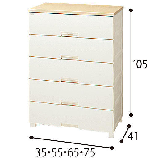 5段 C (幅35cm)・G (幅55cm)・O (幅65cm)・K (幅75cm)<br>※寸法の単位はcmです。