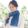 インディゴブルー<br>上質なスーピマオーガニックコットンを使用し、首元に気持ちいい、ふんわり優しい肌ざわり。