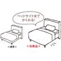 ベッドサイドまでかくれる大きさ!