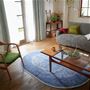 ブルー<br>横185×縦130cm/楕円