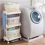 ホワイト B (3段)<br>商品下部の高さ8cmの隙間には、体重計が収納できます。