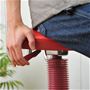 レッド<br>レバー式なので座ったままで座面の高さ調節が可能。