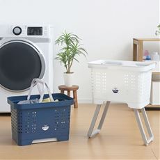 2段重ねられる!脚付き腰ラクバスケット