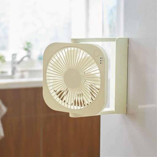 マグネット付どこでもファンタスティック コンパクトタイプ扇風機/3電源対応(電池・USB・コンセント)