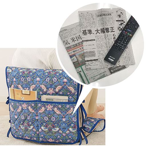背面にはA4サイズの書類もすっぽり入るポケット付き。