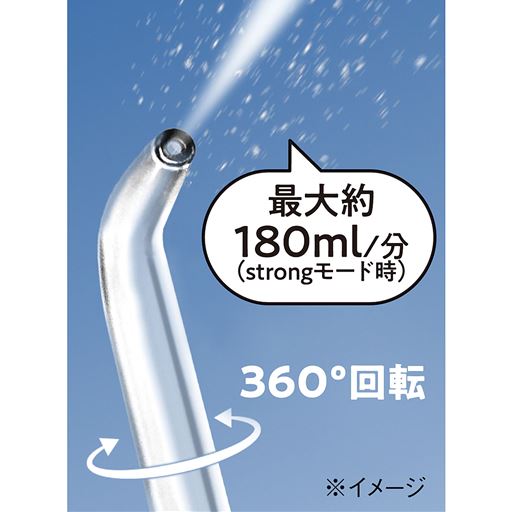強力な吐水量で洗浄!