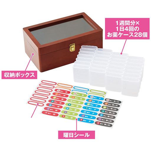 たくさんある薬を朝・昼・夕・寝る前に仕分け