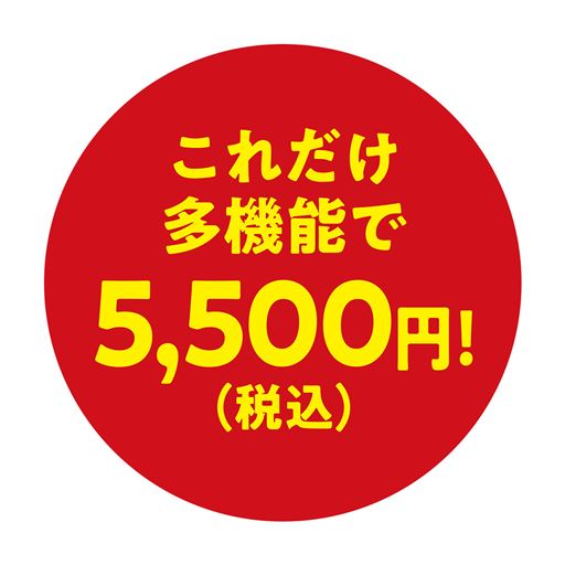これだけ多機能で5,500円!(税込)