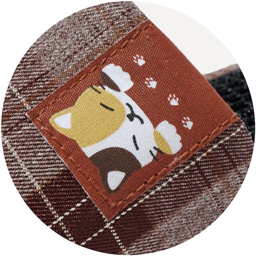 ブラウンL かわいいゆるねこアップリケ付き!