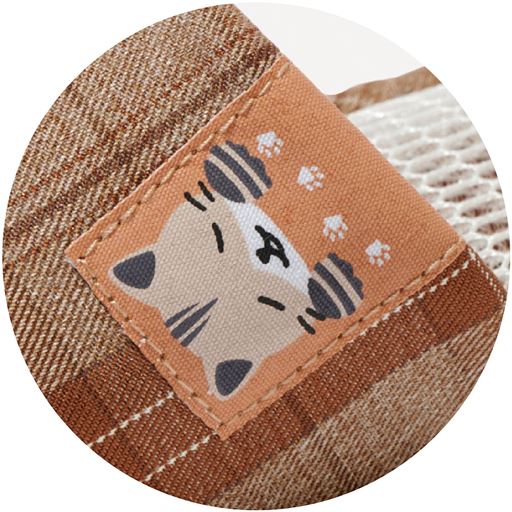 ベージュM かわいいゆるねこアップリケ付き!