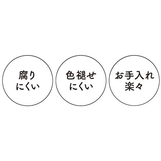 腐りにくい 色褪せにくい お手入れ楽々