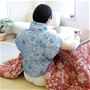 ブルー<br>長めの後ろ丈なので背中まであたたかい!
