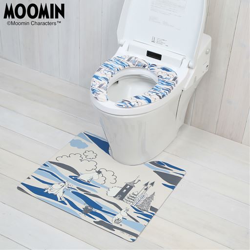 ブルー系(デコボコ)<br>※商品は便座クッションです。トイレマットはCG-597を使用しています。