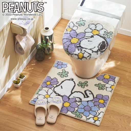 ブルー ※商品はトイレマットです。<br>※フタカバー:CG-610、ペーパーホルダーカバー:CG-612、スリッパ:WG-118を使用