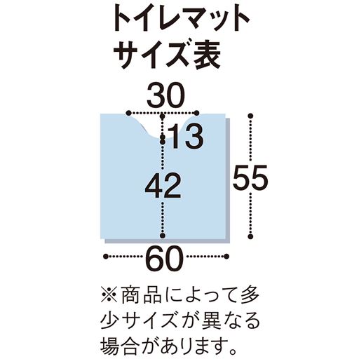 トイレマットサイズ表<br>※寸法の単位はcmです。