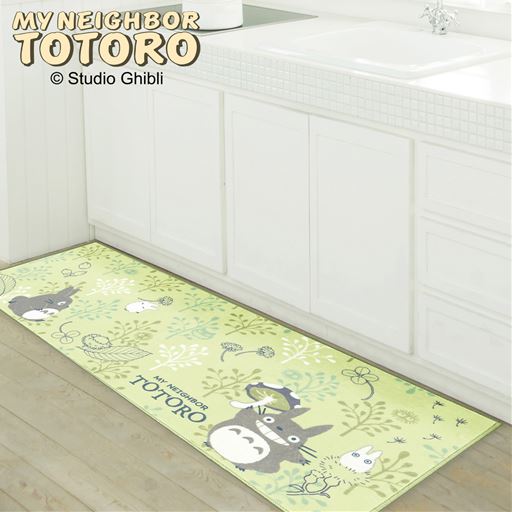 グリーン(トトロ) 120×45cm<br>キッチンに立つのが楽しくなる! となりのトトロのキッチンマットです。