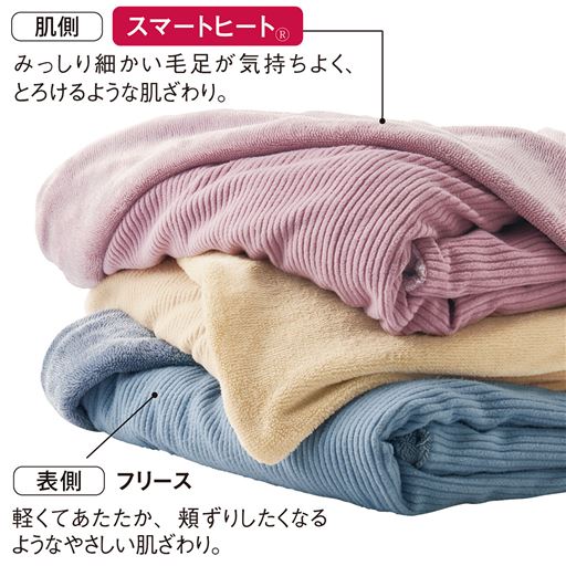 (上から)パウダーローズ、ベージュ、パウダーブルー