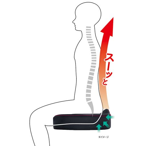 骨盤が立って背骨が伸びる! 、姿勢の悪さからくる腰痛に悩む方、座りっぱなしで腰が重い方におすすめ。