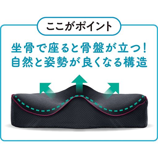 坐骨で座ると骨盤が立つ! 自然と姿勢が良くなる構造。