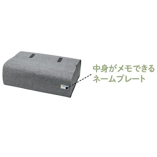 中身がメモできるネームプレート付き。