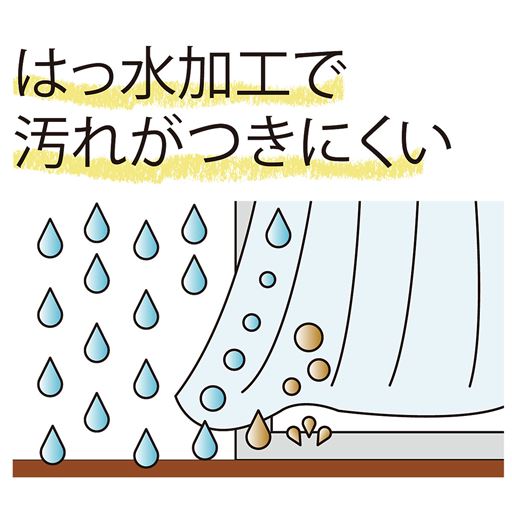 はっ水加工で生地表面についた水や汚れをはじき、カビ対策にも。雨や結露などが気になるシーズンにうれしい機能です。