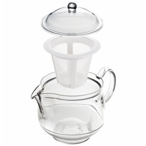クリアー<br>(上から)ふた、ストレーナー(茶こし)、本体