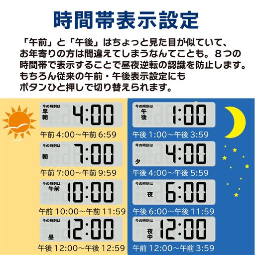 時間帯表示設定