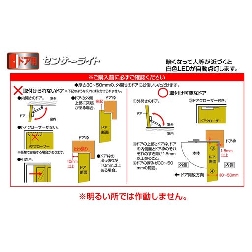 簡単設置! ドアにはさむだけ
