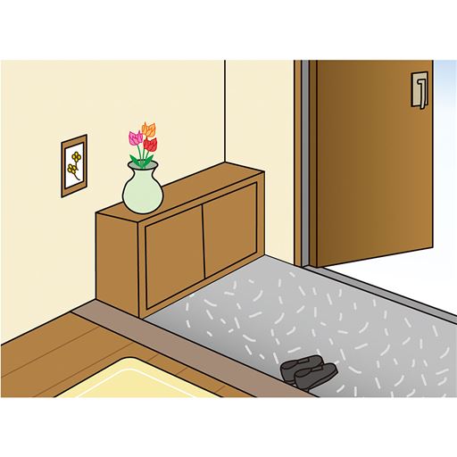 玄関に