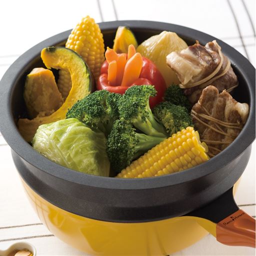 たっぷりのお湯で、たくさんの食材を一度に調理する時に活躍します。