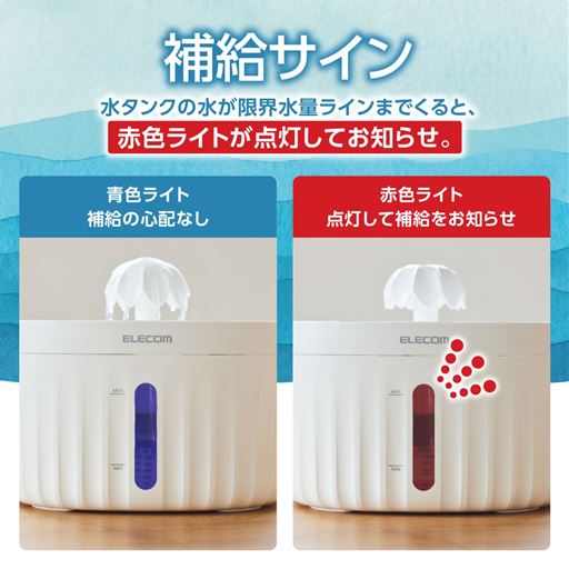 補給サインは赤ライトでお知らせ