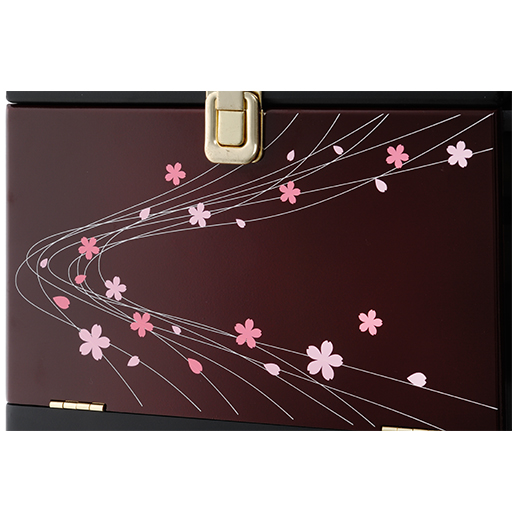 ワインレッド 蒔絵調のかわいいデザイン。