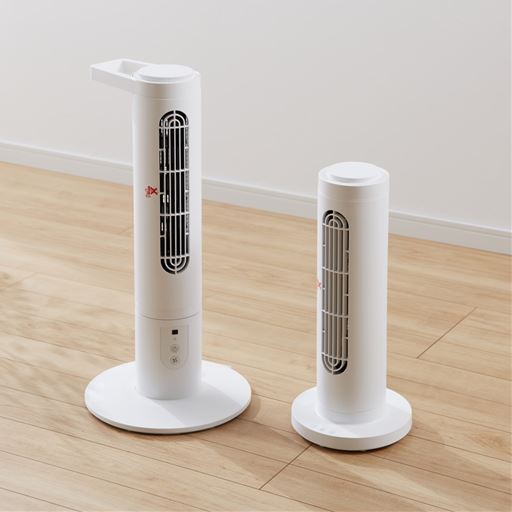 つないで1台で、分けて2台で、新しい使い方ができるタワー型扇風機