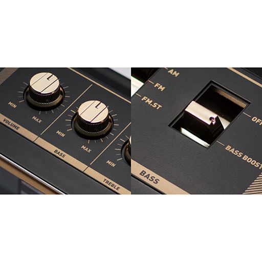 低音、高音の独立音質コントロール機能、低音を増幅する「BASS BOOST」機能を搭載