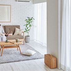 【形状記憶】部屋が明るくなる遮像レースカーテン(無地)