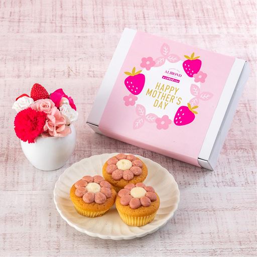 ミニプリザ&六本木アマンド「あまおう苺のフラワーケーキ」セット