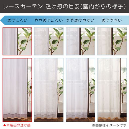 レースカーテン(UVカット率99%のUVプロテクトカットタイプ)遮熱・昼夜 