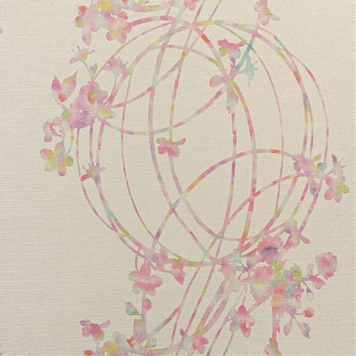 A (フラワー)<br>シルエットのぼかしと生地の光沢感が窓辺をおしゃれに彩ります。