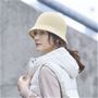 アイボリー<br>カジュアルすぎず、形が決まる!大人可愛いニットのバケットハット!