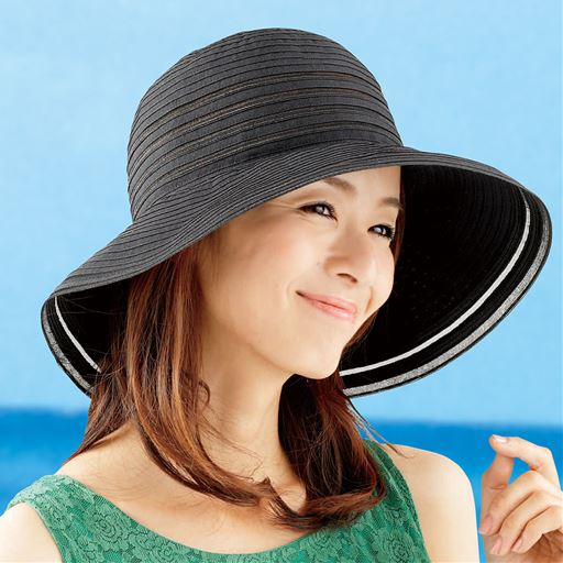 涼感小さくたためるつば広帽子