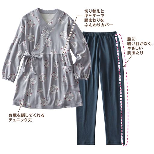 グレー(パンツ:ネイビー)