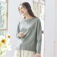 クルーネックTシャツ(長袖)(綿100%・洗濯機OK)