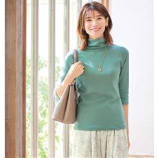 UVカットルーズネックTシャツ(7分袖)(綿100%・UVカット・洗濯機OK)