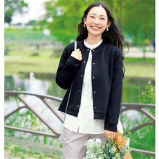 ラクロンダンボールニットカーディガン(吸汗速乾・UVカット・シワになりにくい)