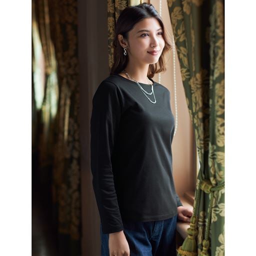 超長綿ボートネックTシャツ(綿100%・日本製)