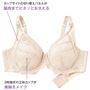 美シルエットを叶えるヒミツ<br>(1)カップサイドの切り替えパネルが脇肉までピタッとおさえる<br>(2)三枚接ぎの立体カップが美胸メイク