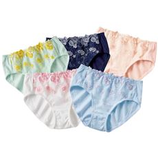 綿混ストレッチ刺繍レースショーツ(はきこみ丈浅め)