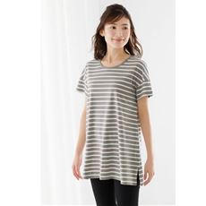型崩れしにくい半袖チュニックTシャツ(綿100%)