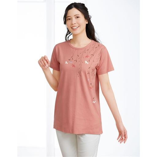 洗濯に強い!綿100%Tシャツ(セミロング丈)